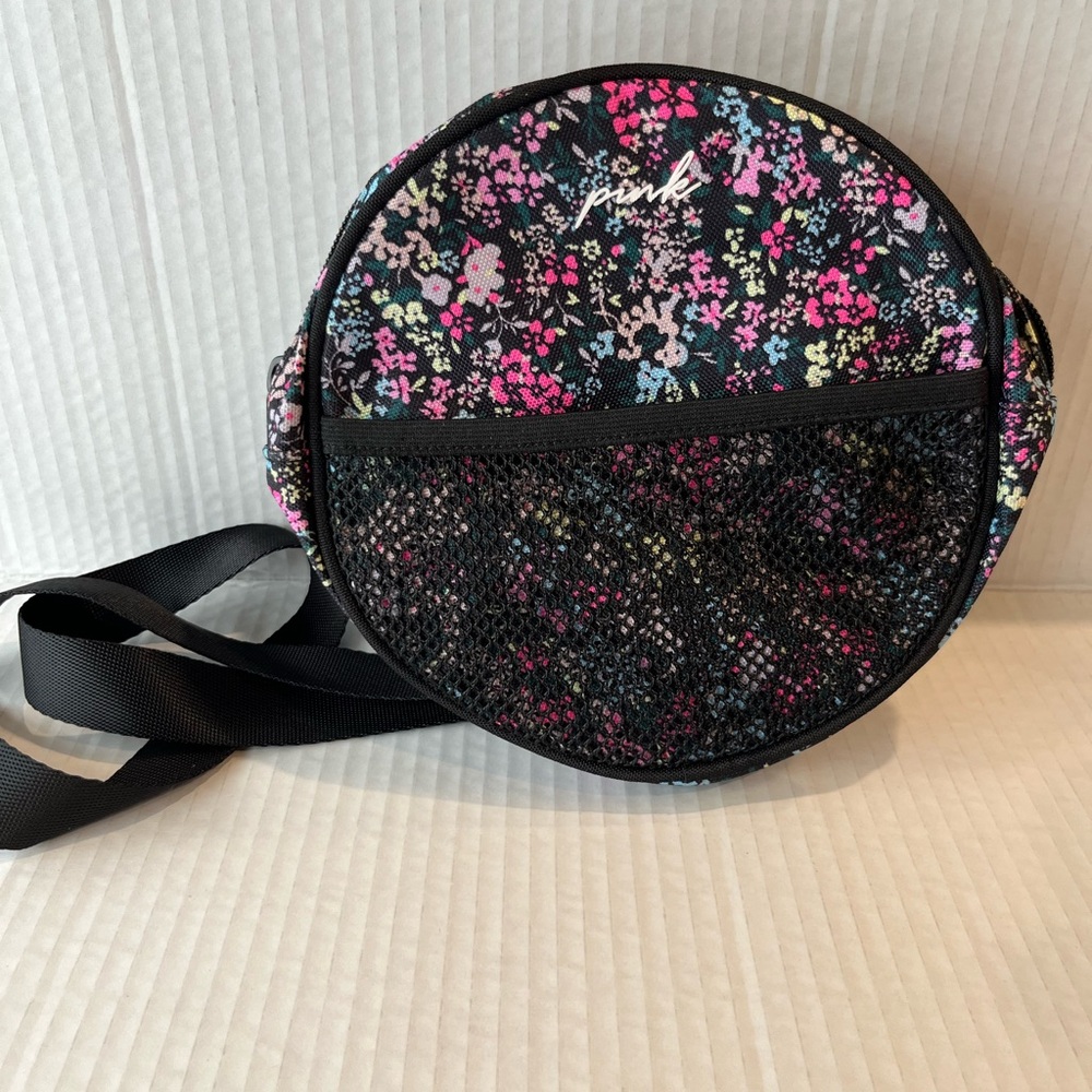 PINK Victoria's Secret Black Floral Crossbody Bag